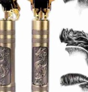 Máquina de Barbear e Cortar Cabelo Profissional Recarregável Sem Fio Dragão